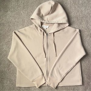 Pink Rose Cream Comfy Cropped Hoodie Size M